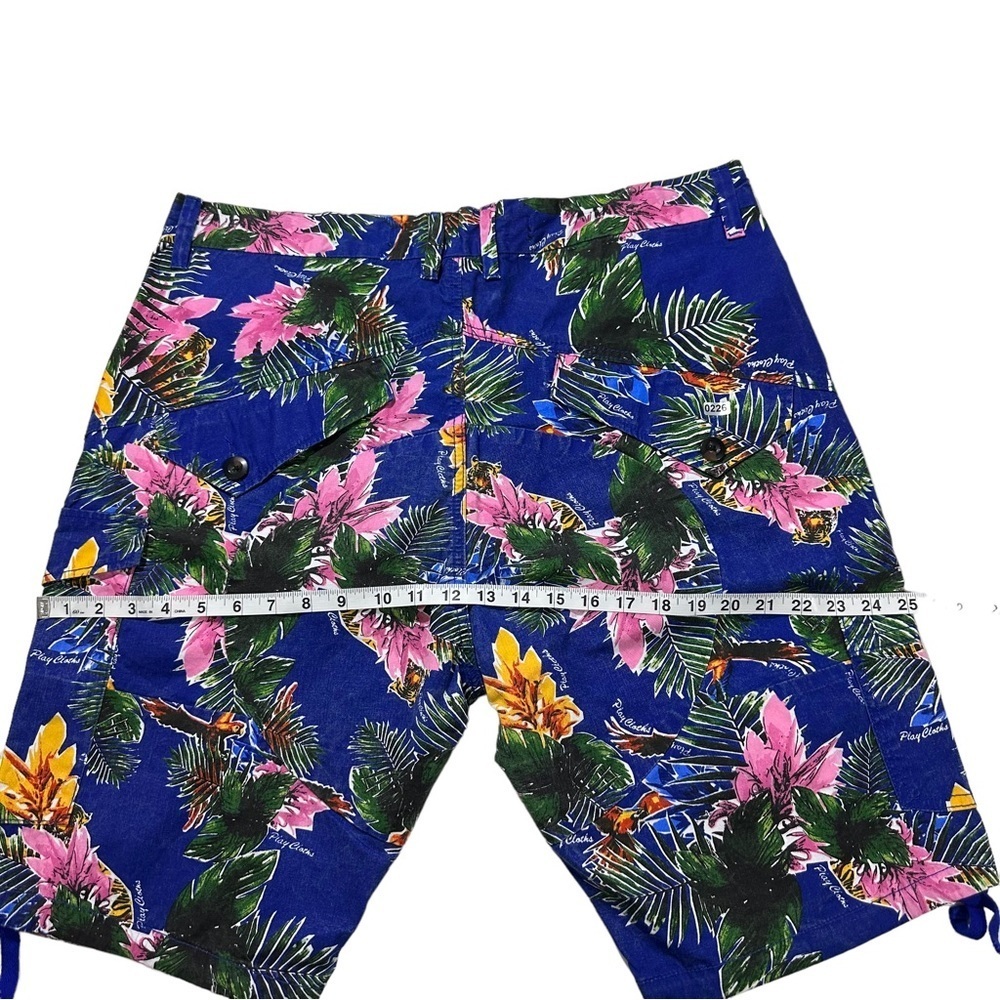 Play Cloths Botanical Jungle Set Mens Blue Shorts & Shirt Sz 36 XL Hawaii Aloha - Picture 16 of 16